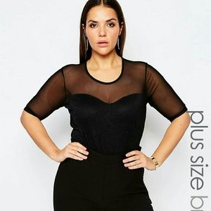 Asos Pink Clove mesh insert body suit