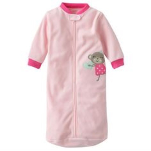 Carter's Fleece Sleep Bag Monkey Heart 0-9m