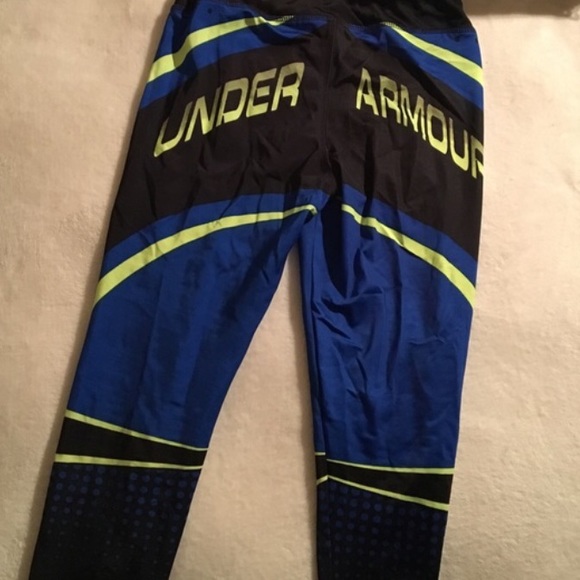 Royal Blue and Neon Yellow Under Armour Leggings - Picture 3 of 4