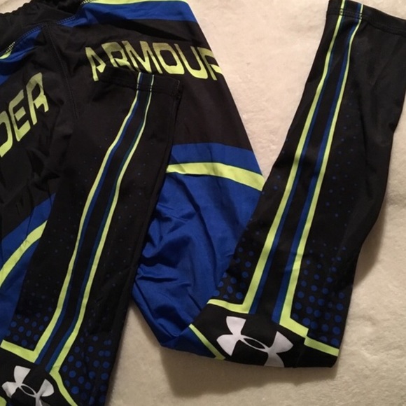 Royal Blue and Neon Yellow Under Armour Leggings - Picture 4 of 4