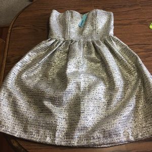 ModCloth strapless gold dress size large