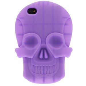 Purple Rubber Skull iPhone 4 case