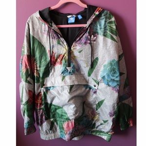 Adidas Training Floral Print Half-Zip Jacket