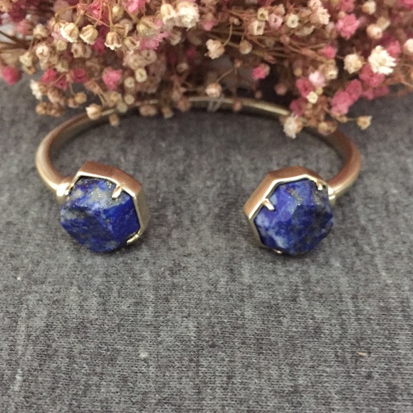 NWT Kendra Scott Brinkley Raw Cut Lapis Cuff - Picture 2 of 3