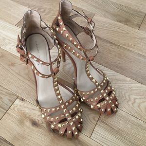 Zara brown /tan studded heels