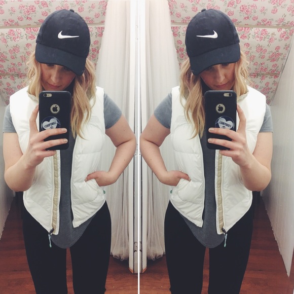 White North face Women's Down Vest Large