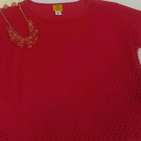 Ruby Rd. Coral Net Top Sz. PM - Picture 2 of 3