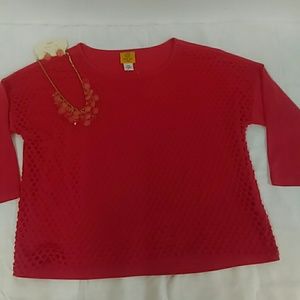 Ruby Rd. Coral Net Top Sz. PM
