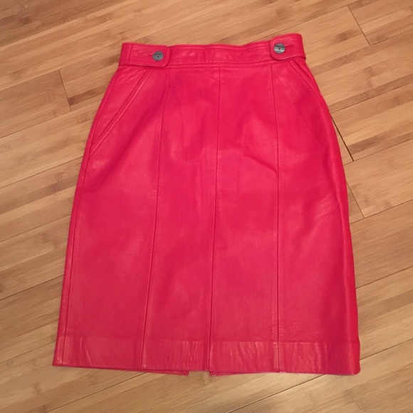 Vintage Marie Ellyse red leather skirt