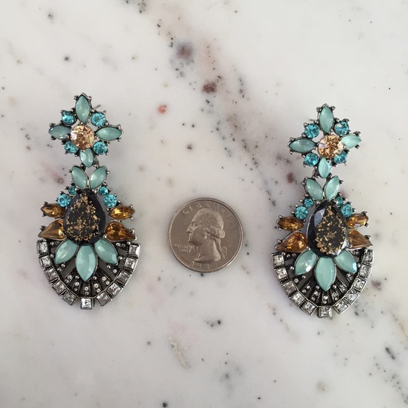 "Arielle" Earrings || Blue Crystal Statement - Picture 4 of 6