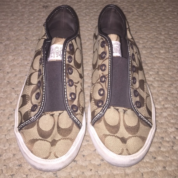 Coach Brown/Tan Slip On Shoes