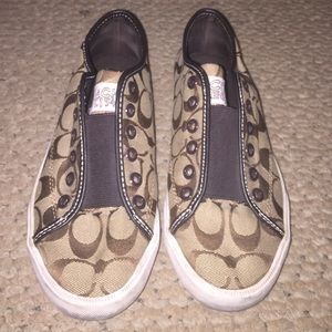 Coach Brown/Tan Slip On Shoes