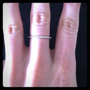 18 carat white gold pave diamond ring