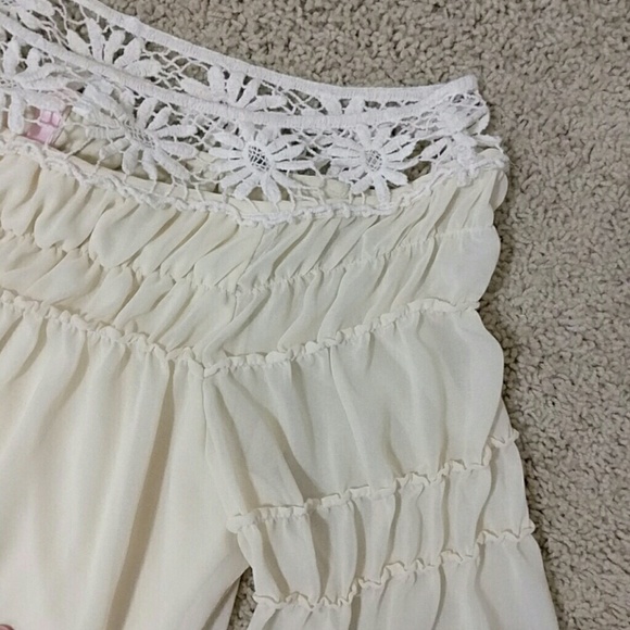 Chiffon cream colored dress