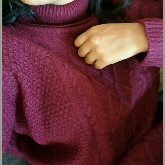 |new| BURGUNDY TURTLENECK SWEATER DRESS - Picture 3 of 3