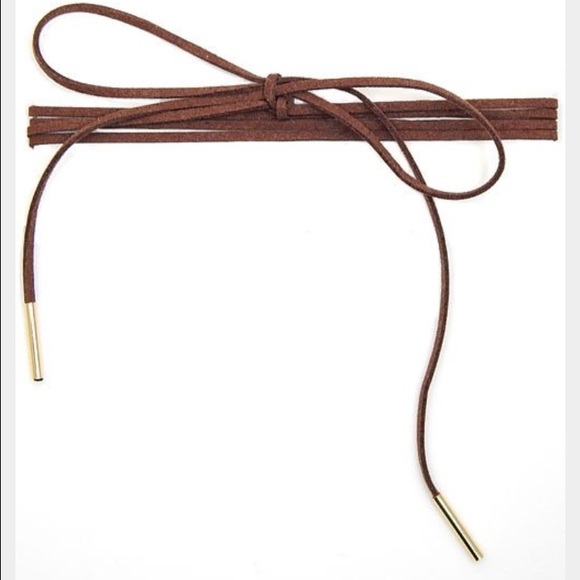 πHOST PICKπ Brown Suede Tie Choker - Picture 2 of 4
