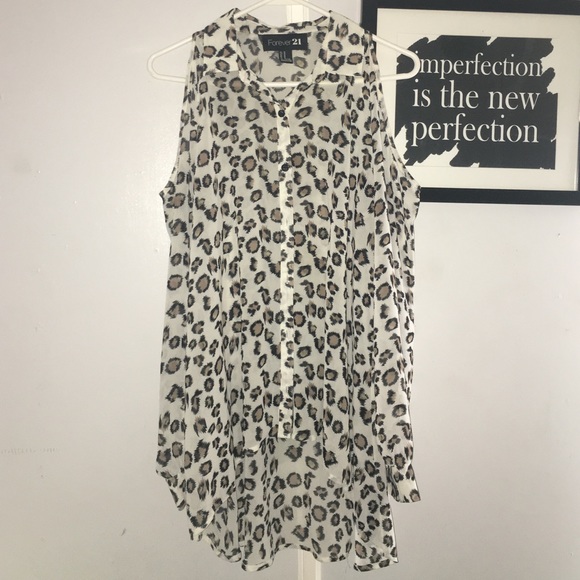 Open shoulder sheer button down