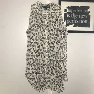 Open shoulder sheer button down