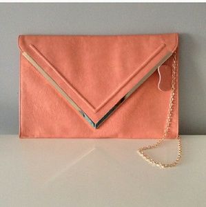 Big Coral Envelope Style Clutch