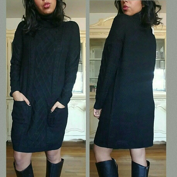 🌺LAST TWO🌺BLACK TURTLENECK SWEATER DRESS - Picture 2 of 3