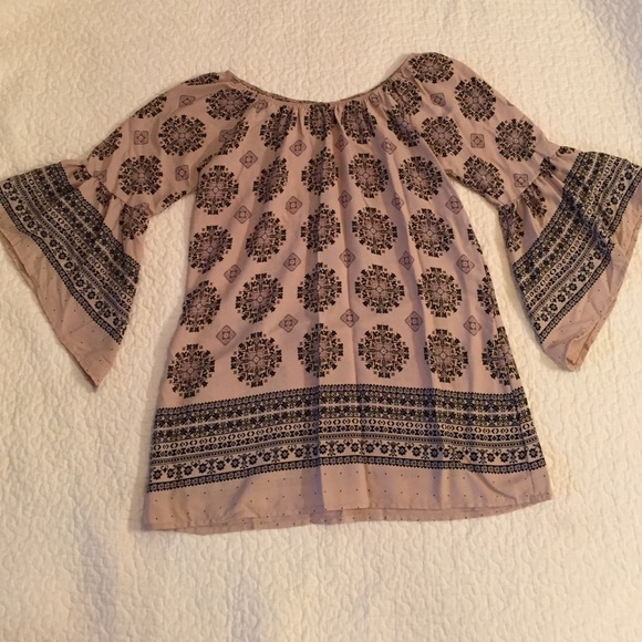 Tan Bell Sleeve Tunic