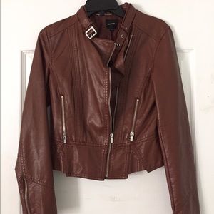 Express Faux Brown Leather Jacket