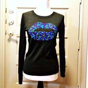 Halogen Black Sweater with Cute beading