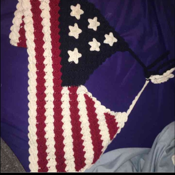 american flag knitted crop top