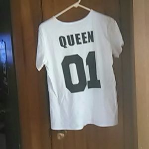 Brand new white and black Queen t shirt