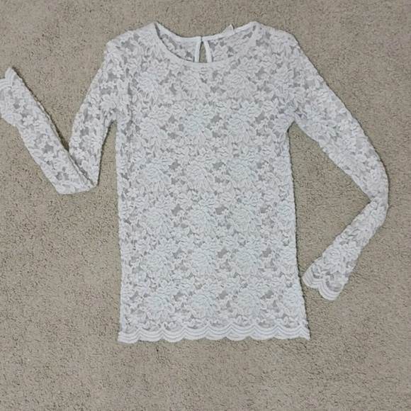 Cream lace top.