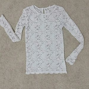Cream lace top.