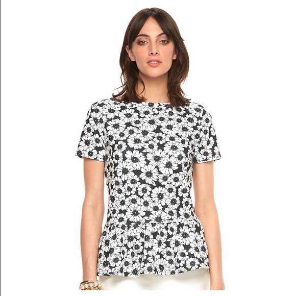 NWT BLUE Elle Women's Textured Peplum Top
