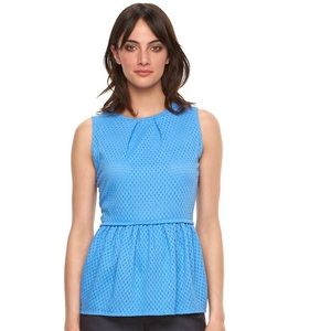 NWT Elle Cornflower Blue Textured Peplum Top