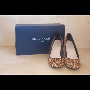 Cole Haan Leopard Wedge Pumps