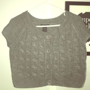 Cropped short sleeve cardigan