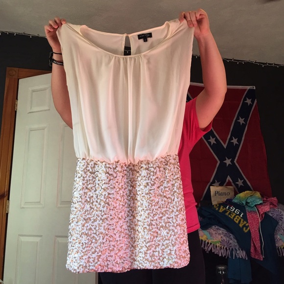 Gold and white dress