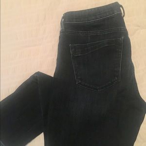 Express mid-rise dark wash jeans leggings