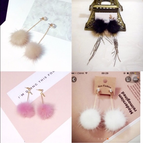 💘NEW IN💘Super cute POMPOM earrings!!!💗✨🌹🎁 - Picture 2 of 4
