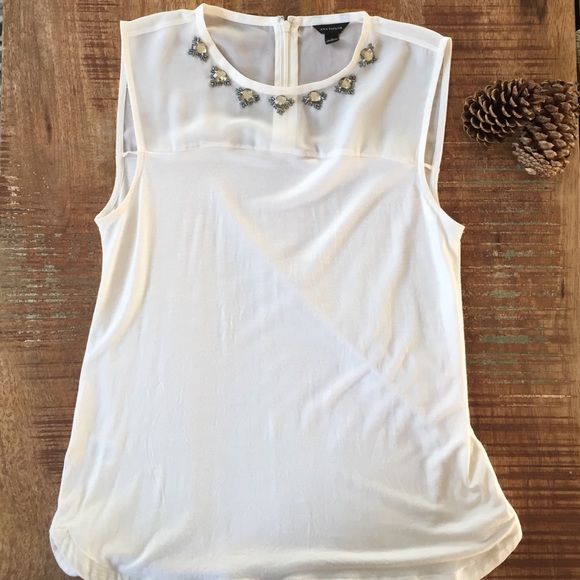 Ann Taylor Embellished Neck Tank