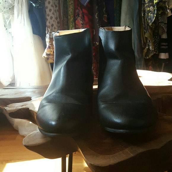 Gold accent ankle booties