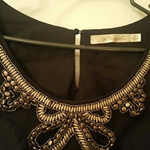 Plus Size Embellished collared blouse