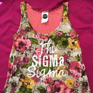 Phi Sigma Sigma Pink Floral Tank