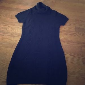 Black cable knit sweater dress/tunic