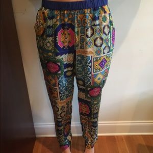 Trina Turk Silk Print Pants