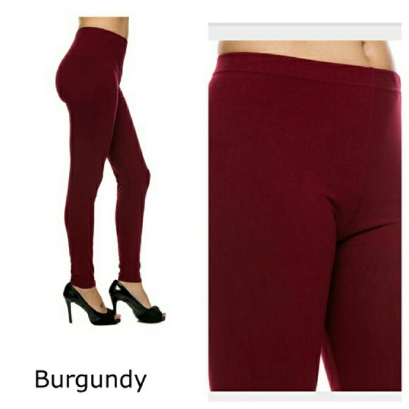 NWT Burgundy  Leggings - Picture 4 of 4