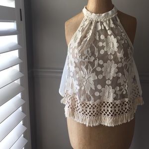 Flowy open back shirt