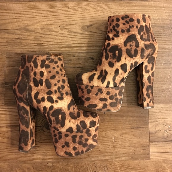 Leopard Platform Booties