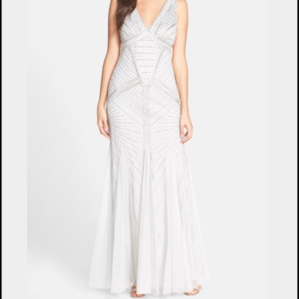 Brand new gray/silver Aidan Mattox evening gown