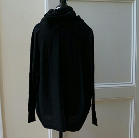 Slouchy fit wool blend cowl neck sweater black - Picture 3 of 4