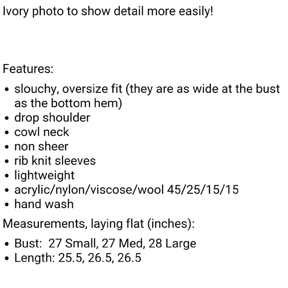 Slouchy fit wool blend cowl neck sweater black - Picture 4 of 4